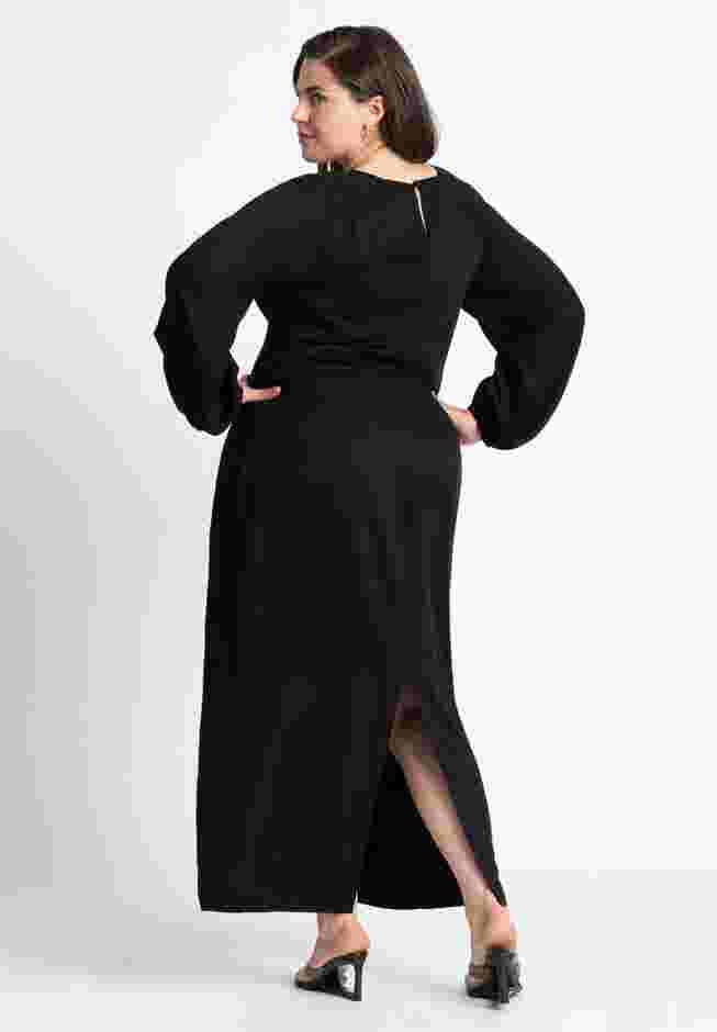 Cutout Neckline Puff Sleeve Dress image number 2
