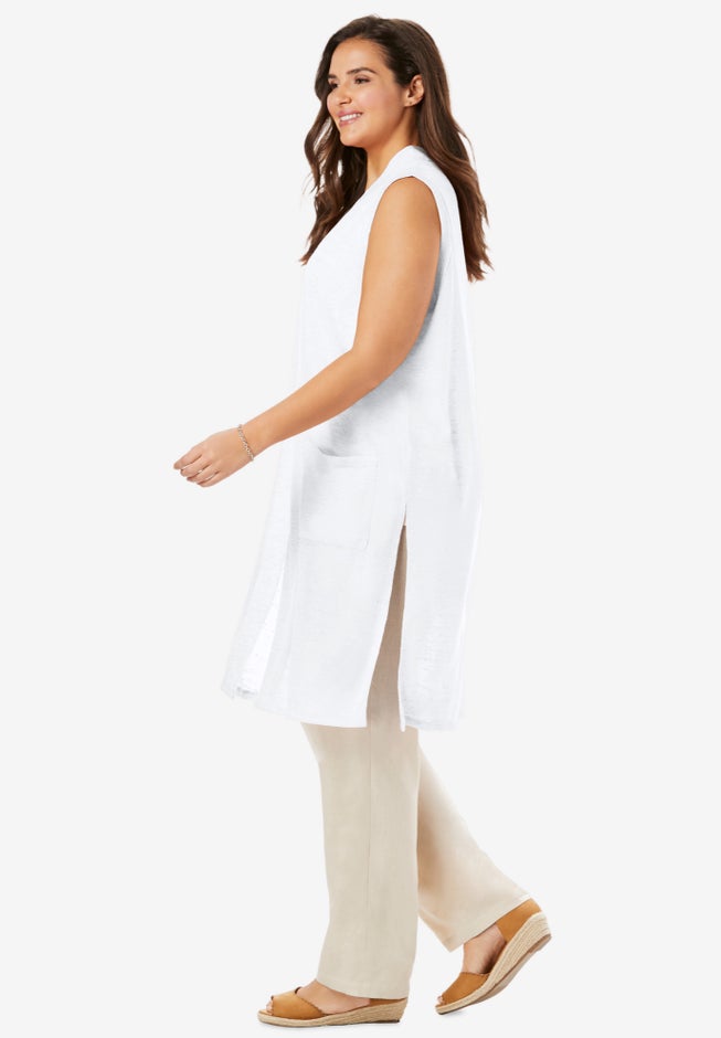 Lightweight Linen Vest Sweater image number 2