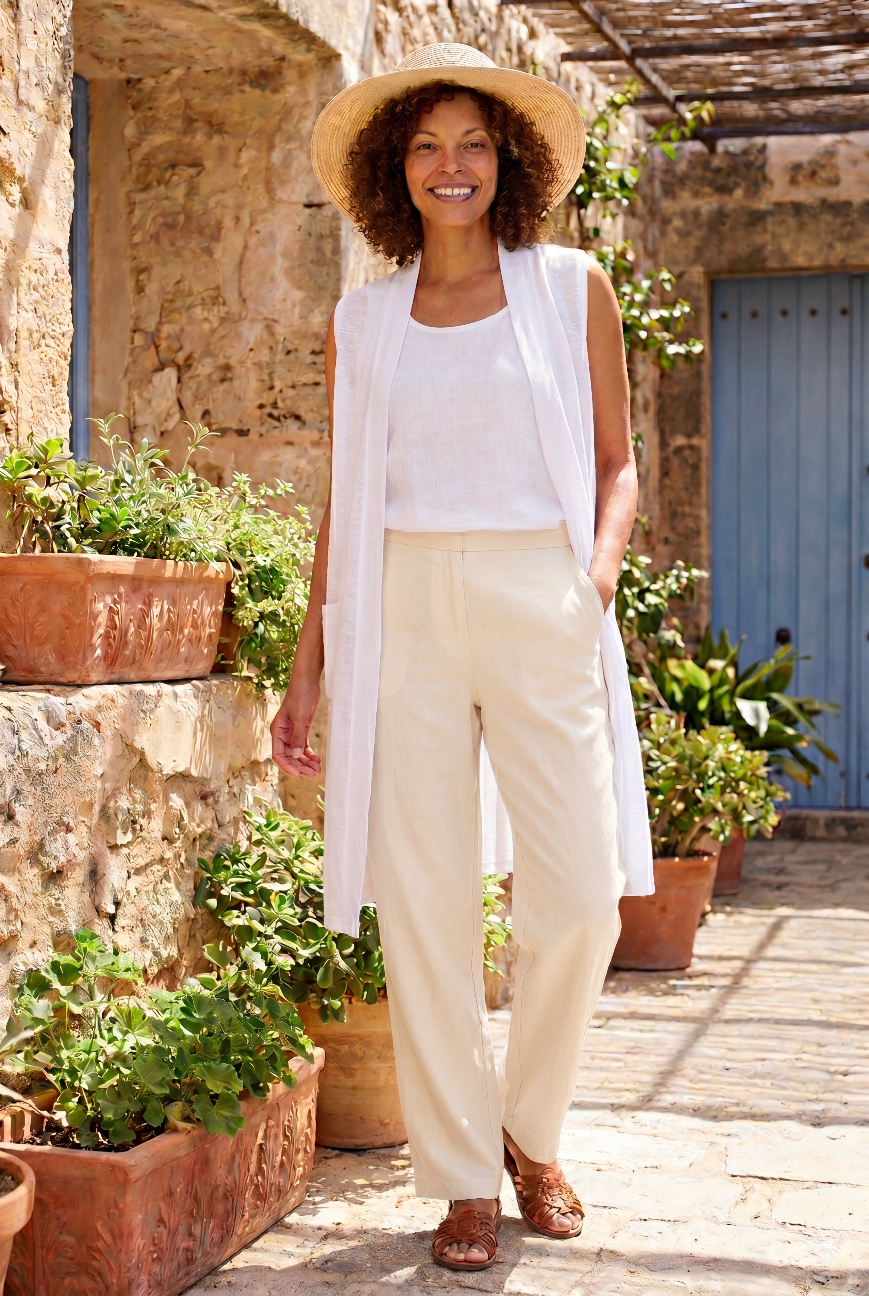 Lightweight Linen Vest Sweater image number 0