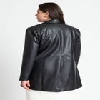 Sleek Faux Leather Blazer image number null
