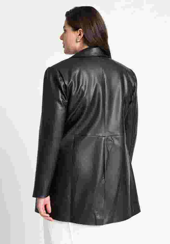 Sleek Faux Leather Blazer image number 1
