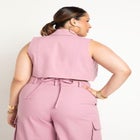 Cropped Vest with Lace Up Back image number null