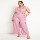 Cropped Vest with Lace Up Back image number null