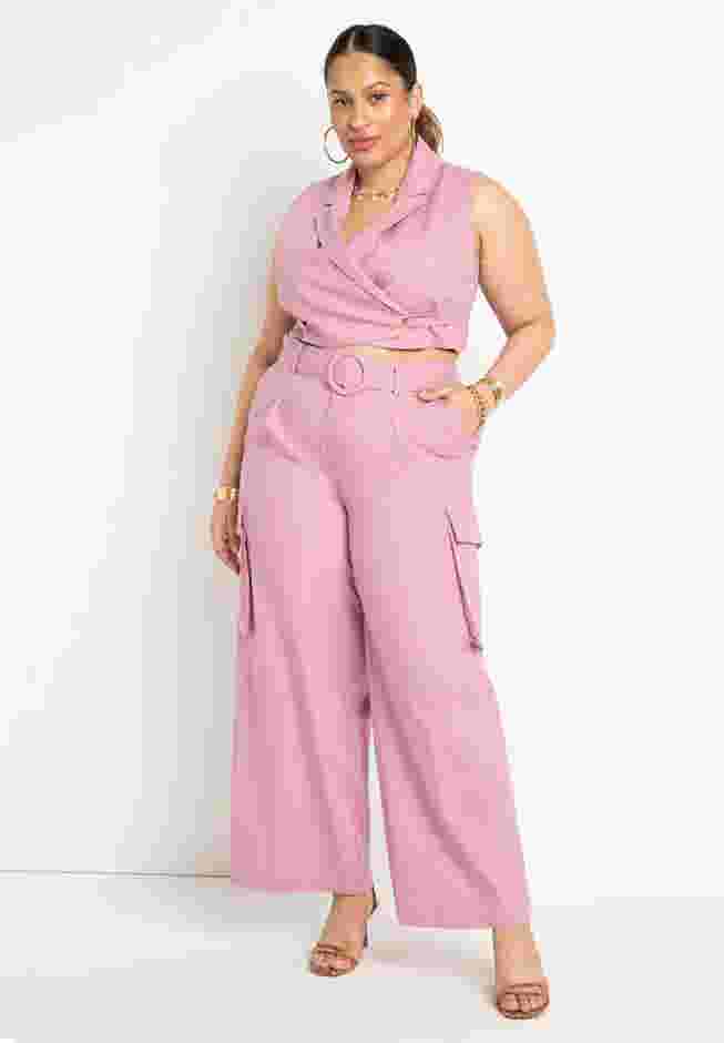 Cropped Vest with Lace Up Back image number 2