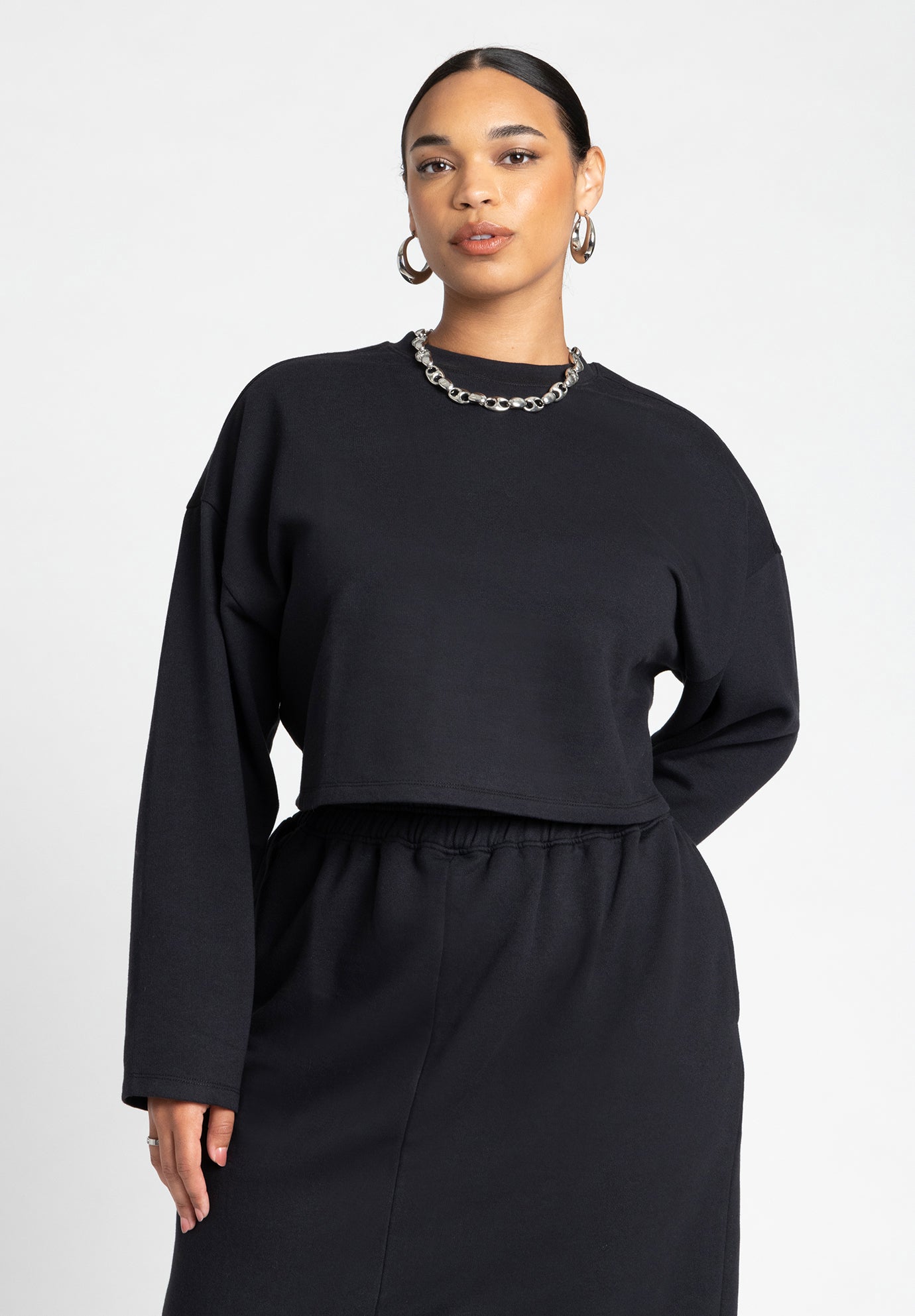 Oversized Cropped Sweatshirt image number 0