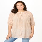 Three-Quarter Sleeve Full Placket Blouse image number null