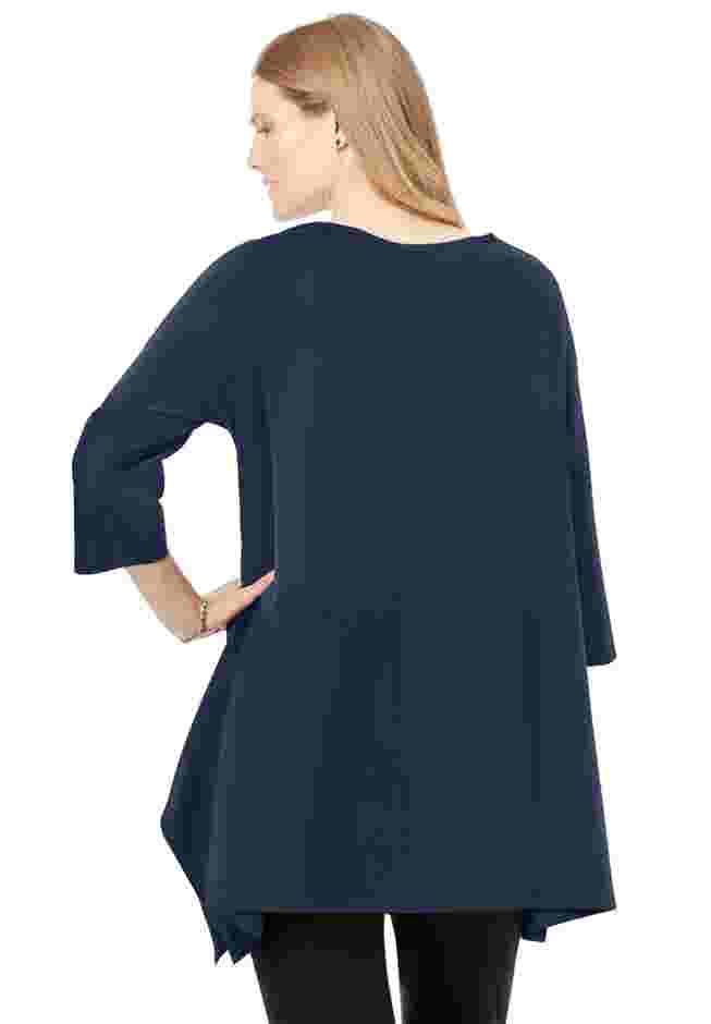 French Terry Handkerchief Hem Tunic image number 1