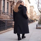 Long Wool-Blend Coat with Faux Fur Collar image number 2