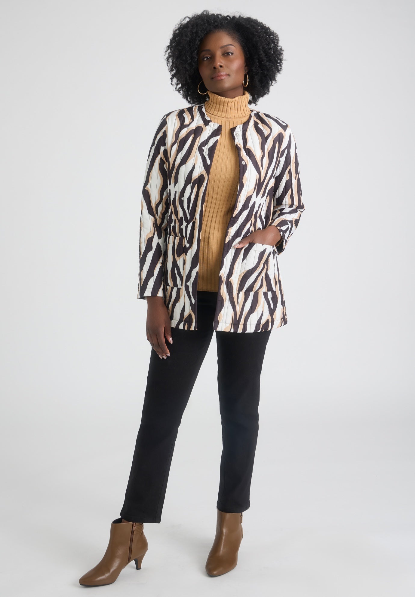 Collarless Quilted Jacket image number 0