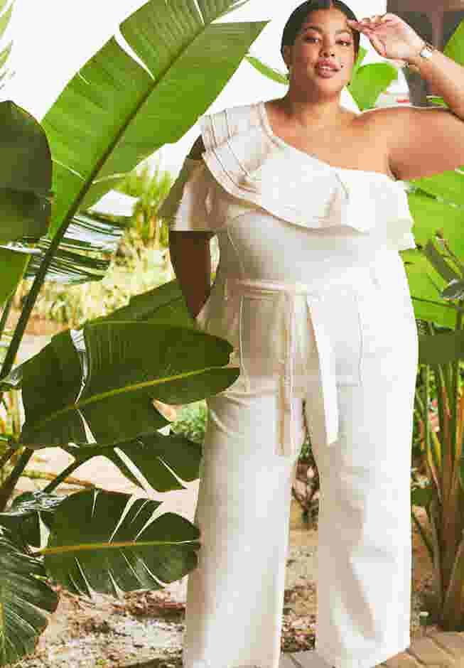 Ruffle One Shoulder Jumpsuit image number 3