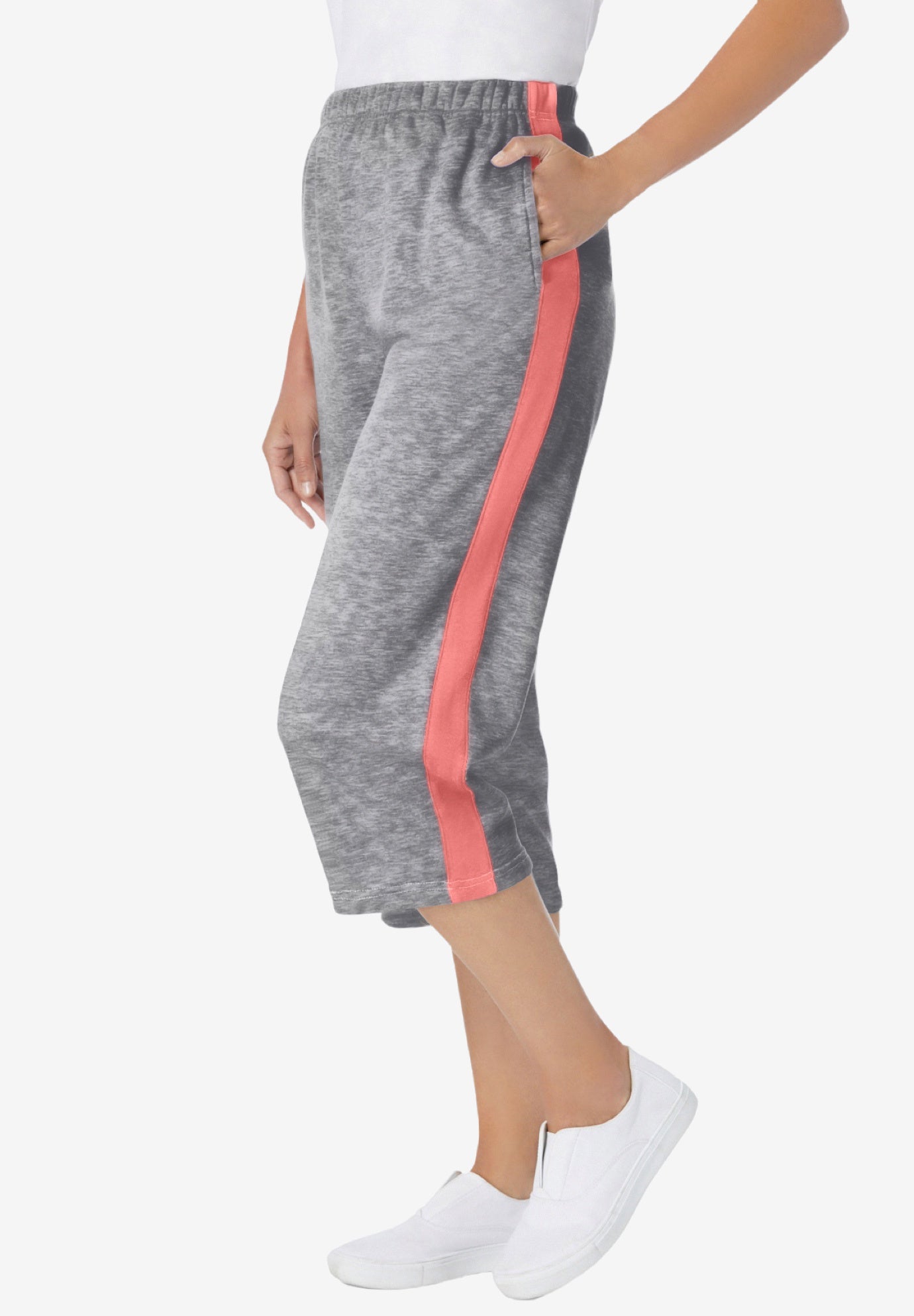 Side-Stripe Cotton French Terry Capri image number 0