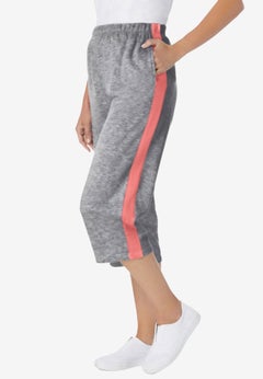 Side-Stripe Cotton French Terry Capri
