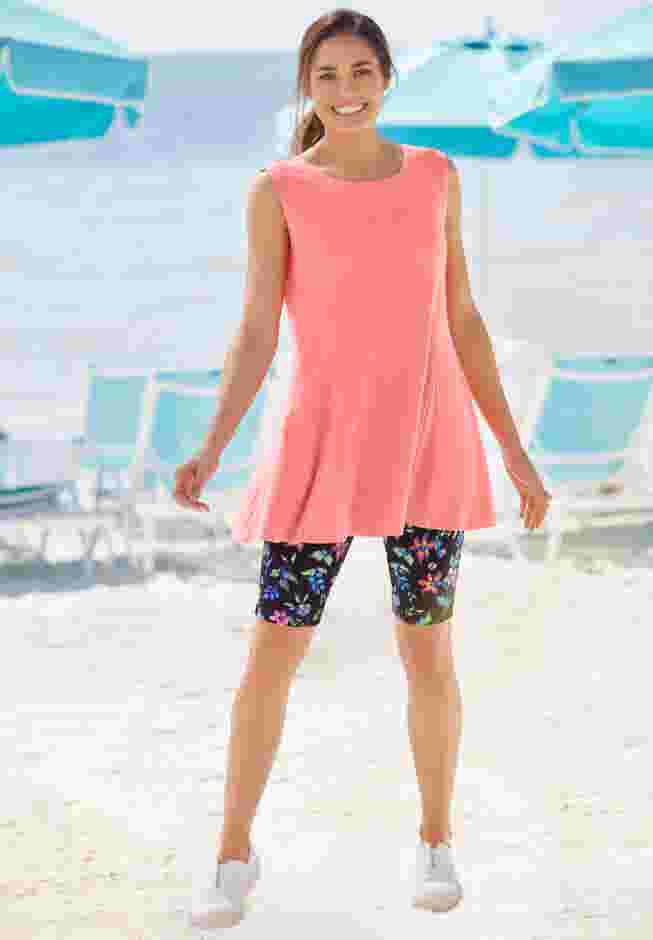 Sleeveless Fit-And-Flare Tunic Top image number 3