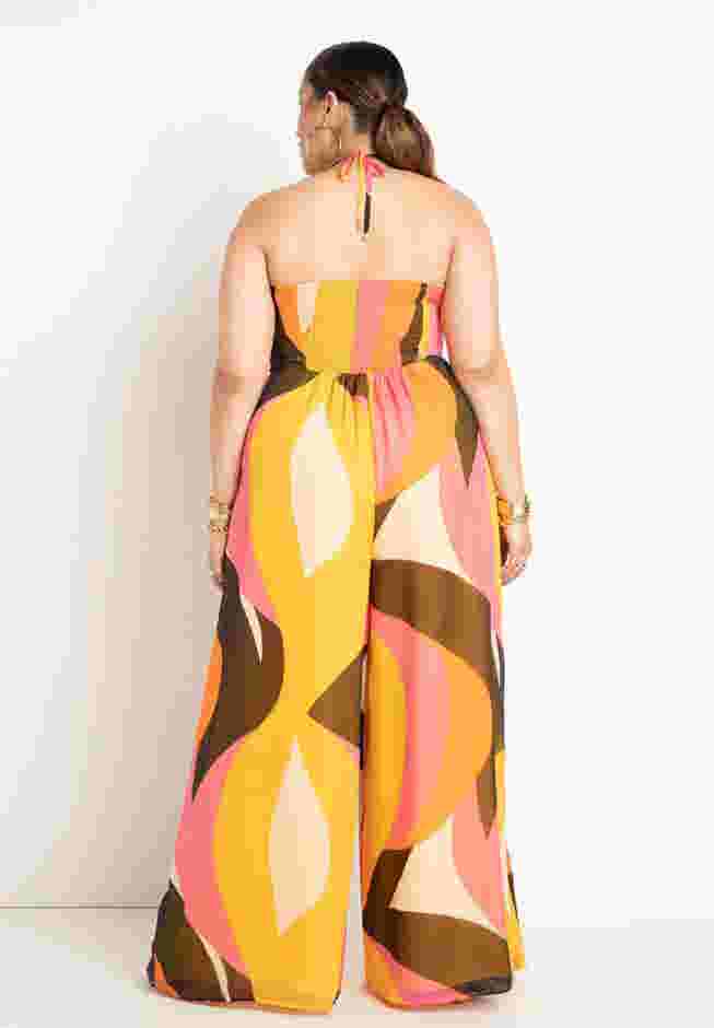 Halter Neckline Wide Leg Jumpsuit image number 2