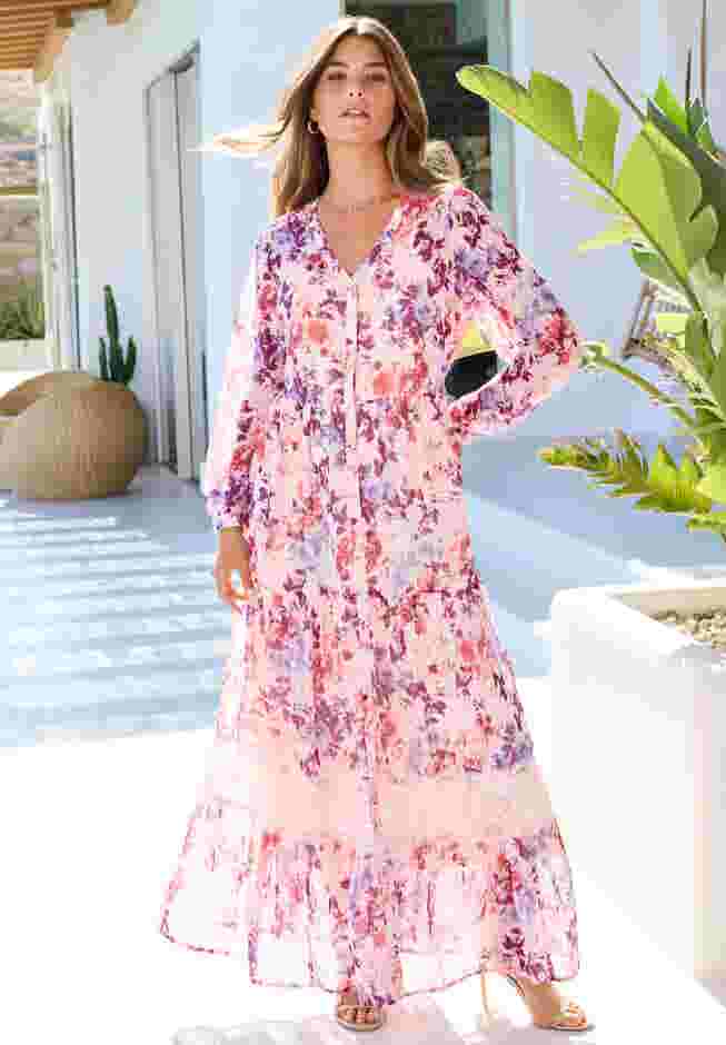 Lace Tiered Maxi Dress image number 4