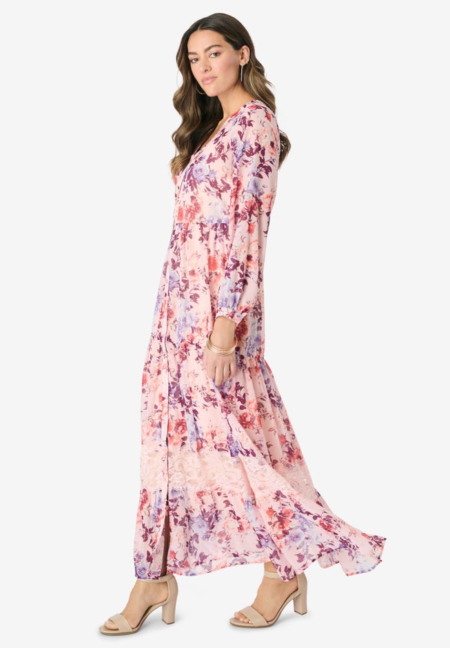 Lace Tiered Maxi Dress image number 1