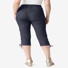 Plus Size Comfort Stretch Lace Up Capri Jean image number 1