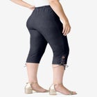 Plus Size Comfort Stretch Lace Up Capri Jean image number 2