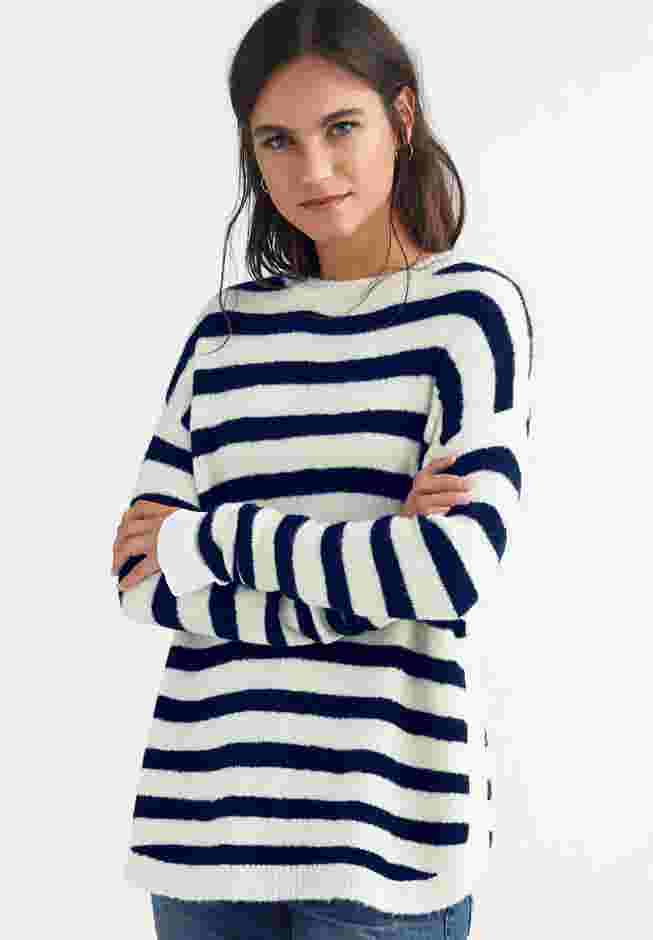 Striped Tunic Sweater image number 0