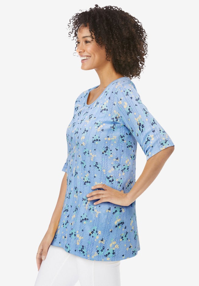 Pointelle Scoopneck Tee image number 2