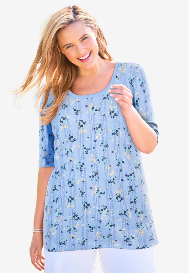 Pointelle Scoopneck Tee image number 0