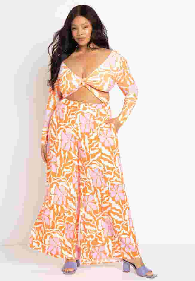 Gabi Fresh Swim x ELOQUII Wide Leg Coverup Pant image number 0