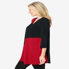 Knit Colorblock Tunic image number null