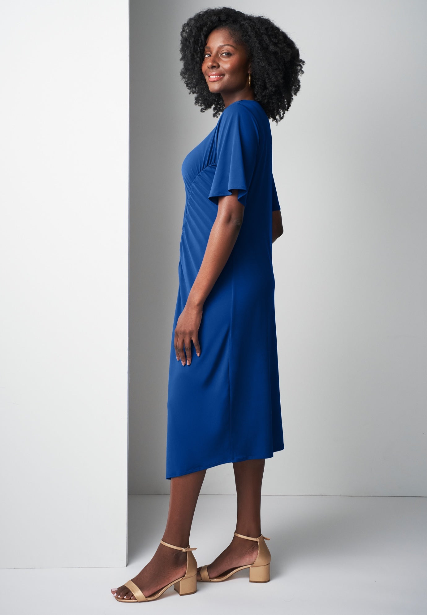 Flutter Sleeve Midi Dress image number 2