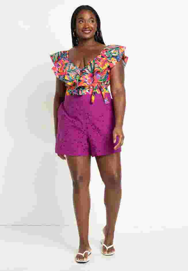 Eyelet Coverup Shorts image number 1