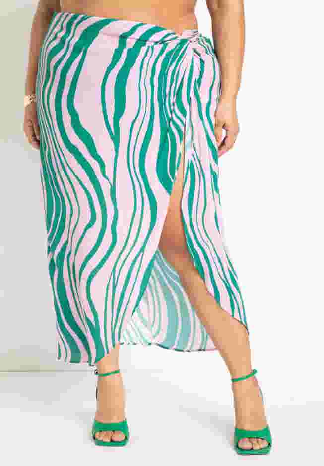 Gabi Fresh Swim x ELOQUII Twist Front Coverup Skirt image number 1