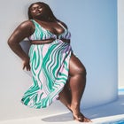 Gabi Fresh Swim x ELOQUII Twist Front Coverup Skirt image number null