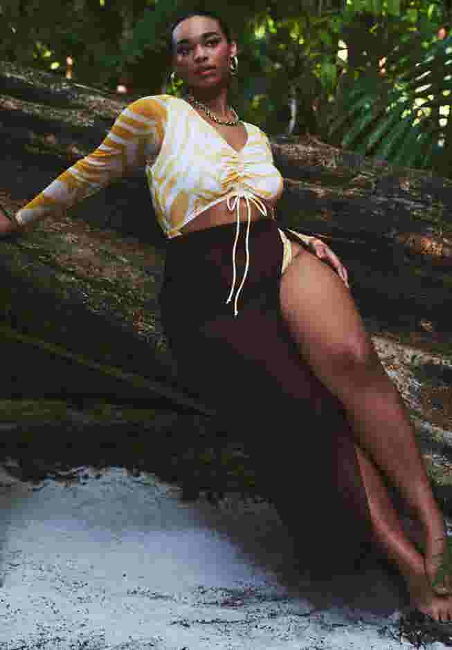 Twist Front Sarong Wrap Coverup Skirt image number 0