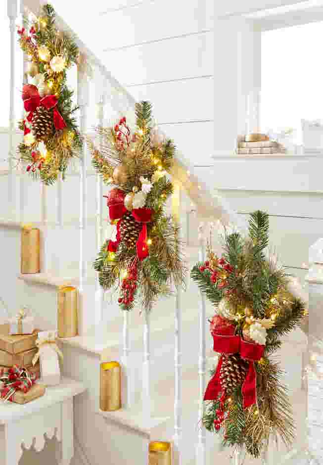 24" Pre-Lit Holiday Classics Stair Swag image number 0