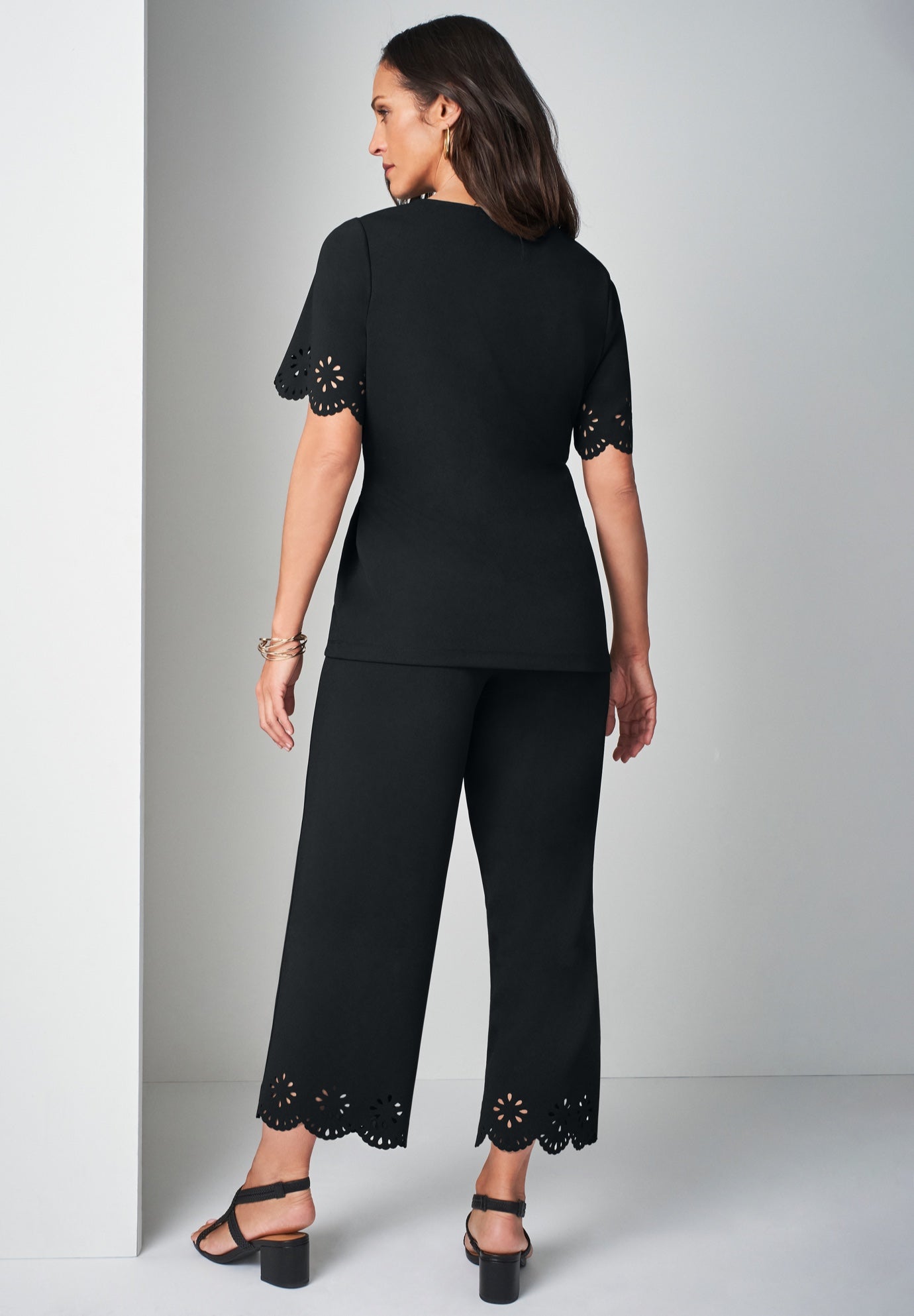 Stretch Knit Crepe Laser Cut Set image number 1