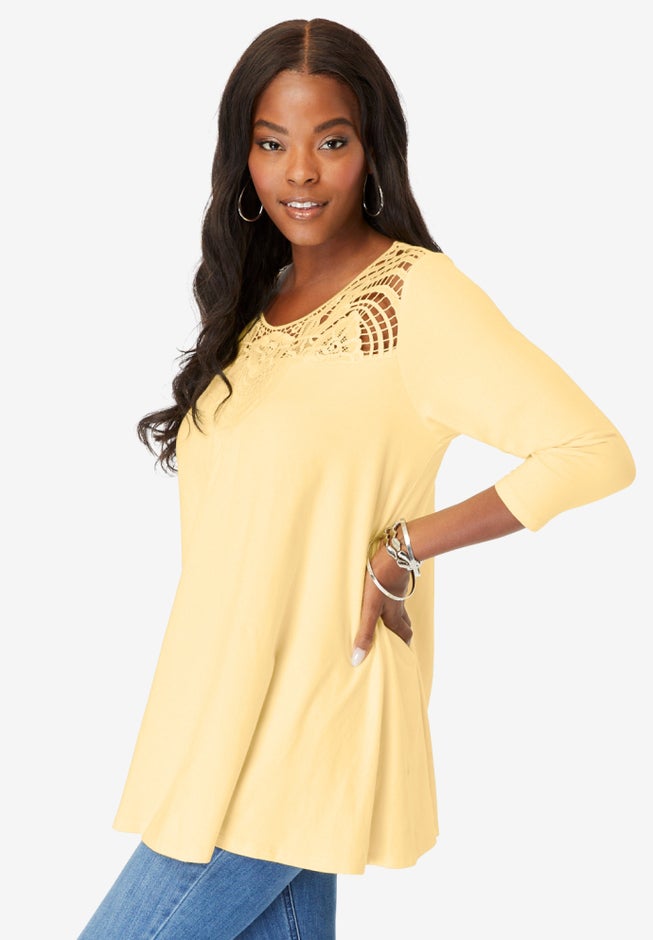 Lace Embellished Swing Ultra Femme Top image number 3