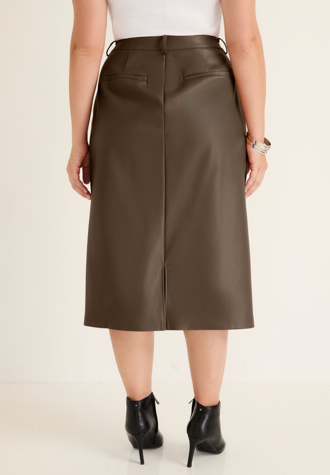 Faux Leather Skirt image number null