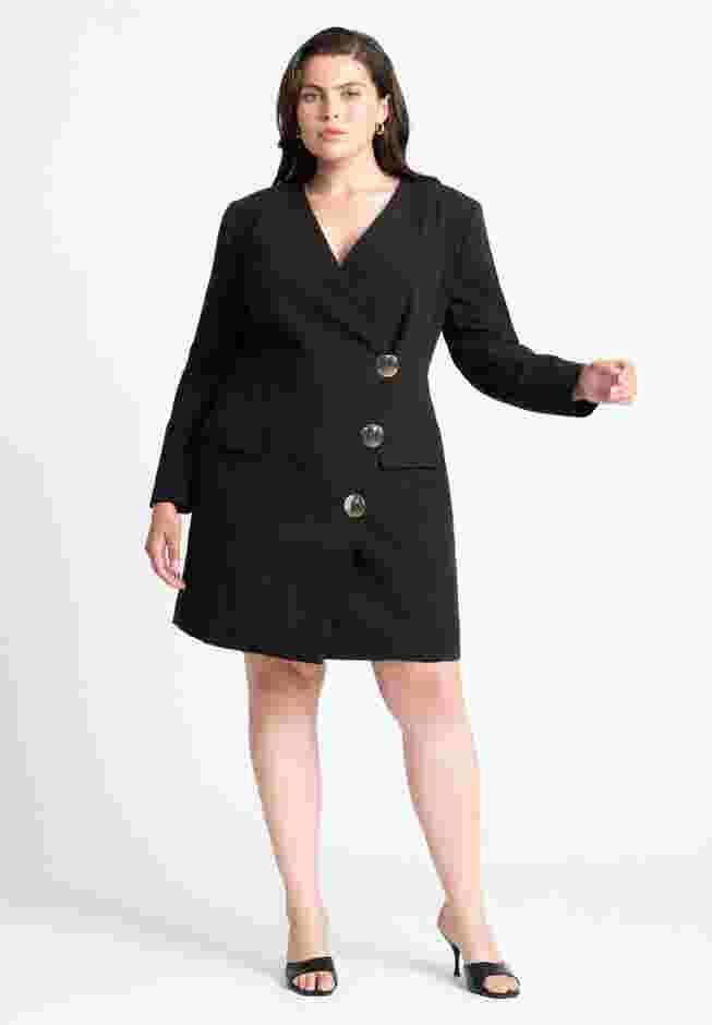 Strong Shoulder Mini Blazer With Gold Buttons image number 1