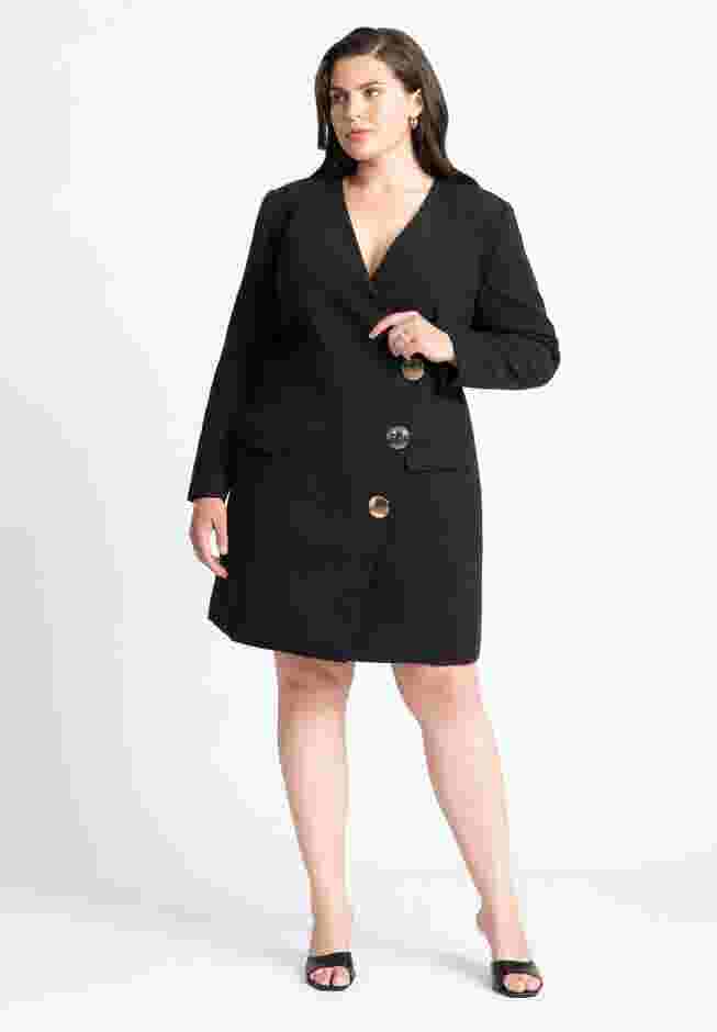 Strong Shoulder Mini Blazer With Gold Buttons image number 0