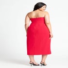 Strapless Double Breasted Midi Dress image number null