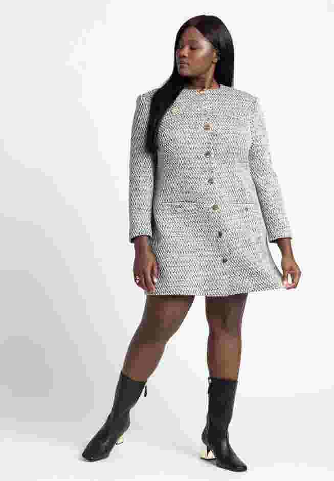 Tweed Long Sleeve Mini Dress image number 1