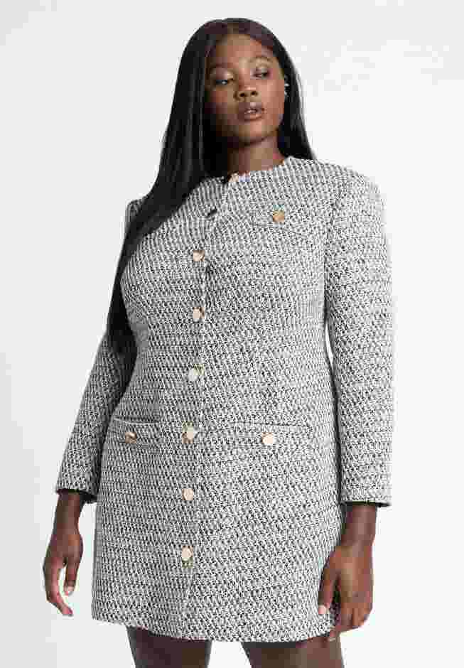 Tweed Long Sleeve Mini Dress image number 3