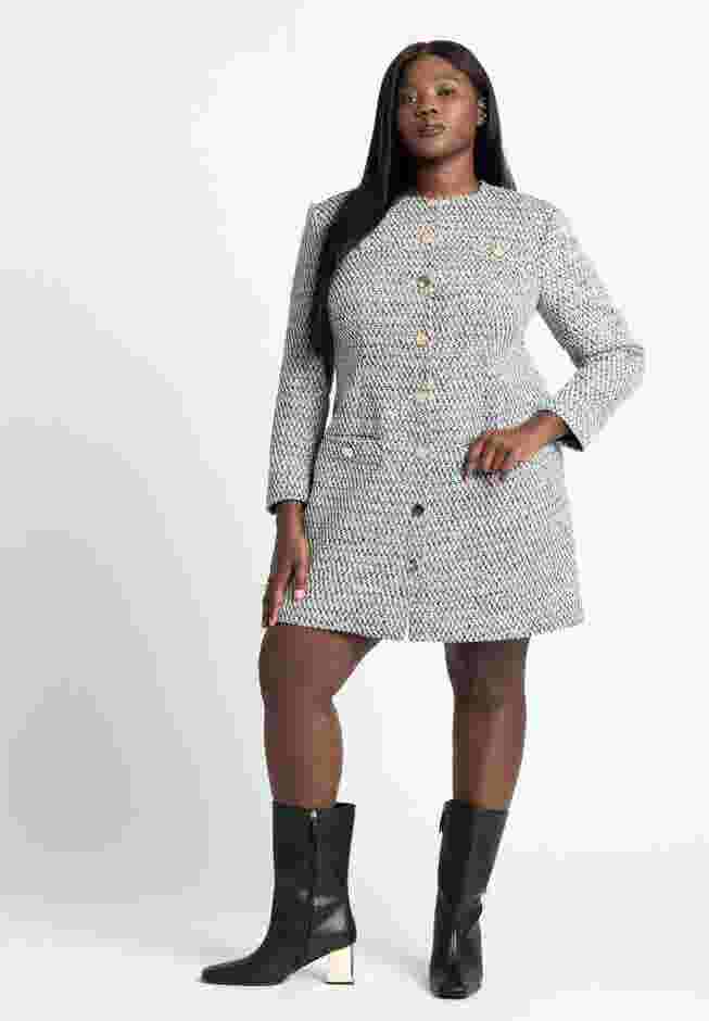 Tweed Long Sleeve Mini Dress image number 0
