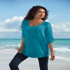 Textured Lace Trimmed Tunic image number null