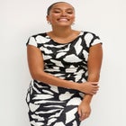 Ruched A-Line Knit Midi Dress image number 2