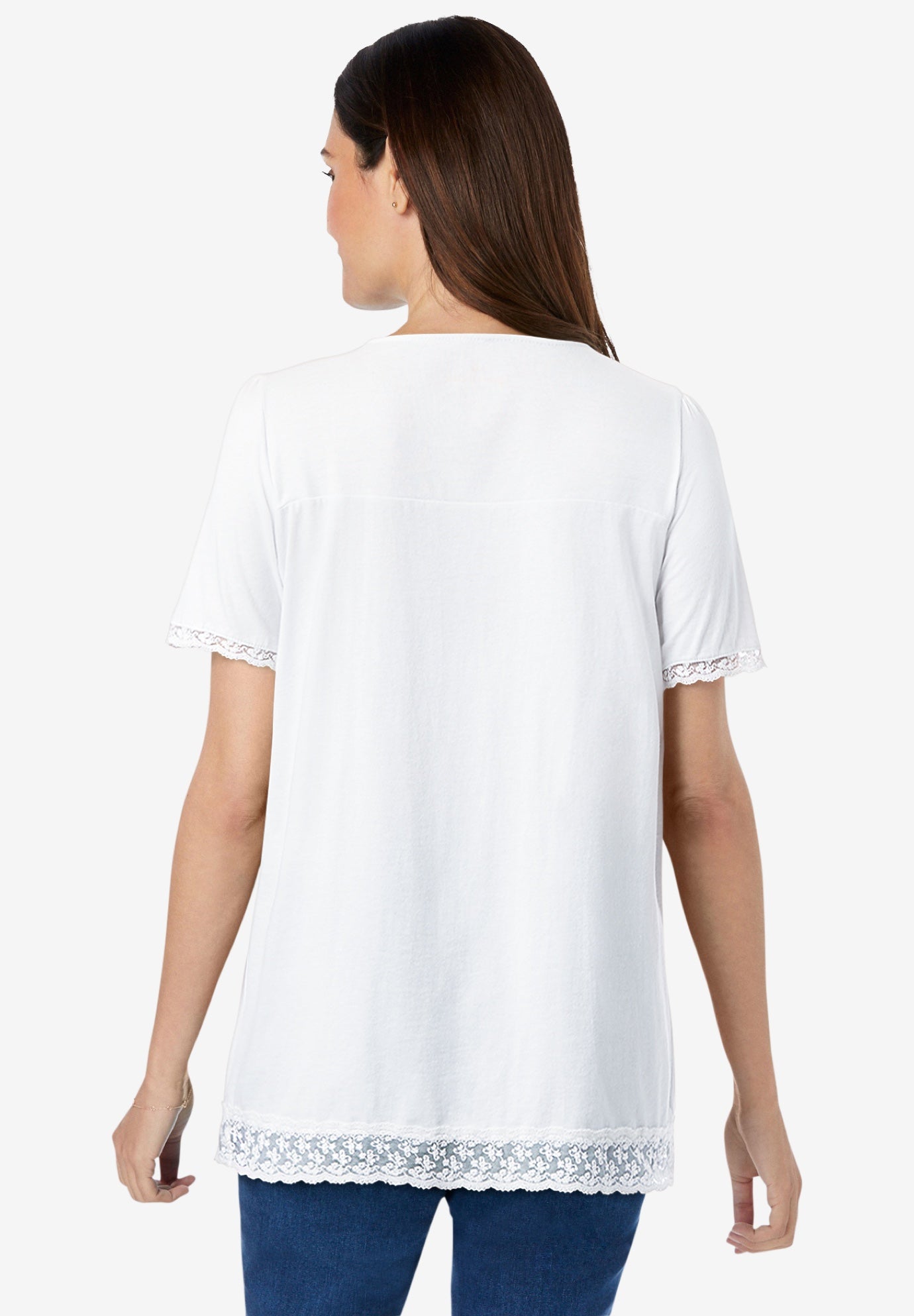 Lace-Trim Pintucked Tunic image number 1