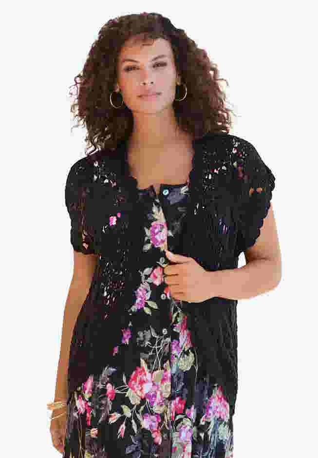 Hand Crinkled Button Front Dress image number 3
