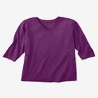 Perfect Three-Quarter Sleeve V-Neck Tee image number null