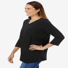 Perfect Three-Quarter Sleeve V-Neck Tee image number null