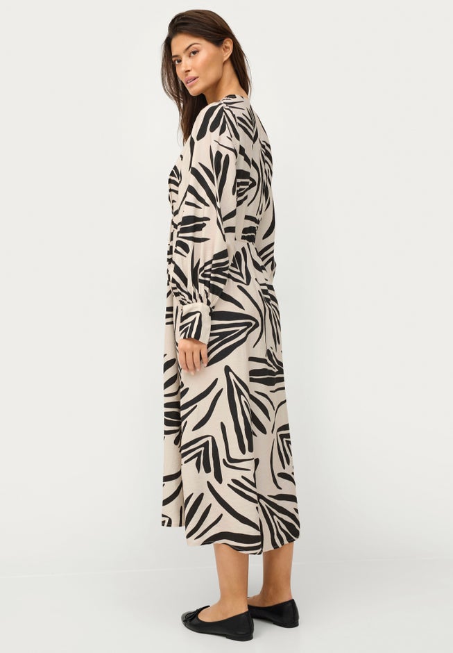 Long Sleeve Surplice Dress with Side Slit image number 1