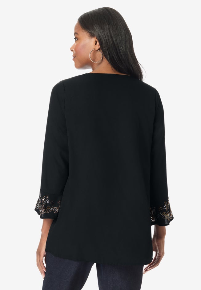 Sequin Floral Shirt image number null
